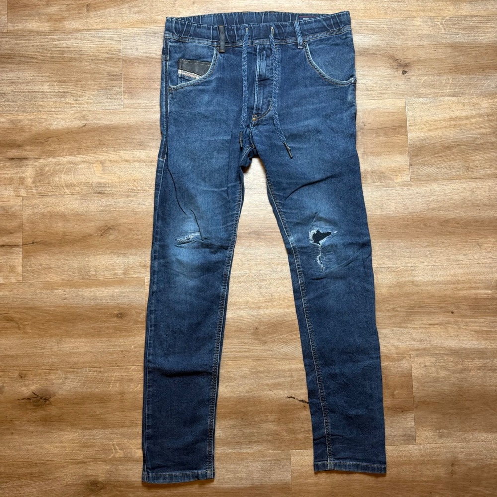 Diesel Krooley JoggJeans Mens 28 Blue Tapered Denim Sweatpants Hybrid Joggers